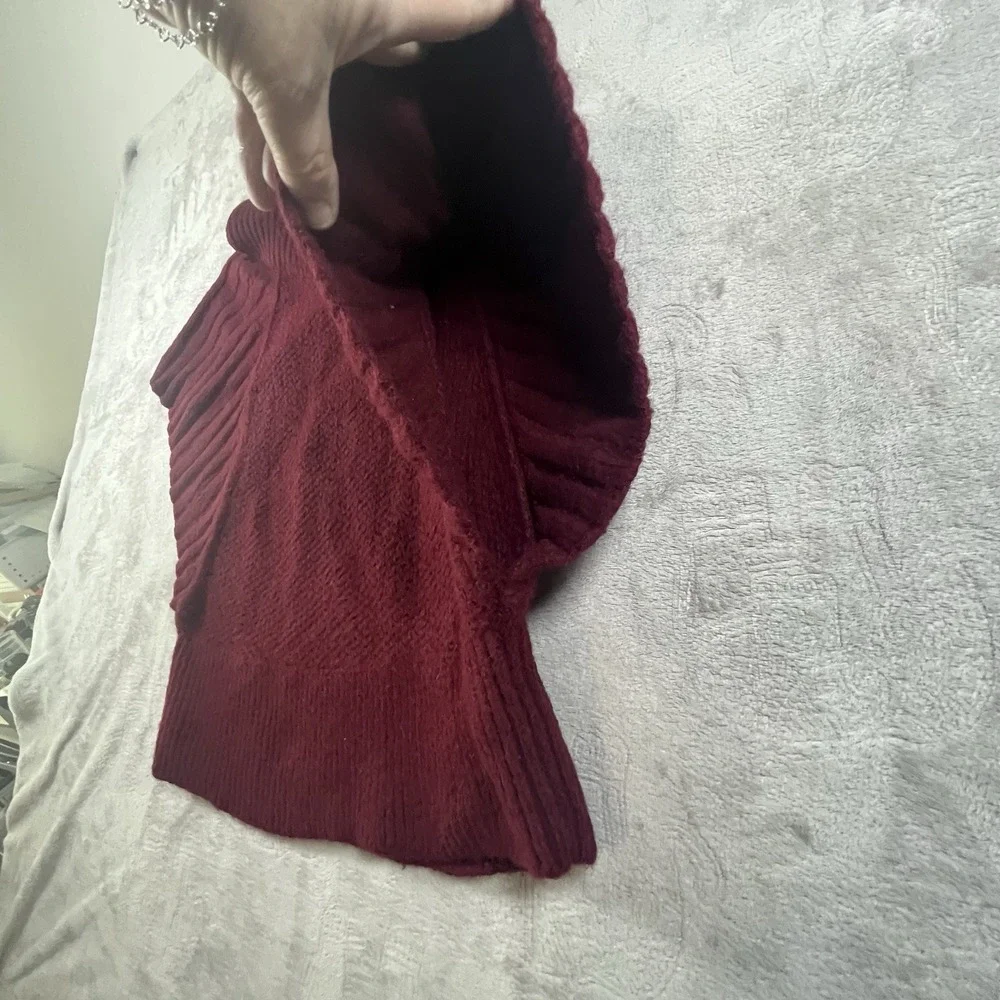 Catherine Malandrino Burgundy Alpaca Knit‎ Cowl Neck Pullover Sweater med/lrg